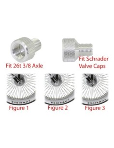 Adaptor Axle Valve Cap 3/8x26T Chrome.